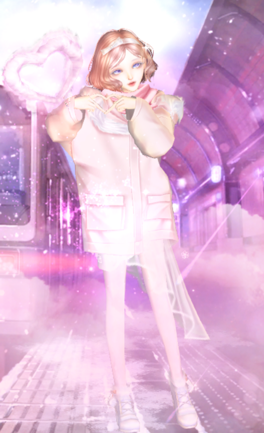 粉色羽绒服