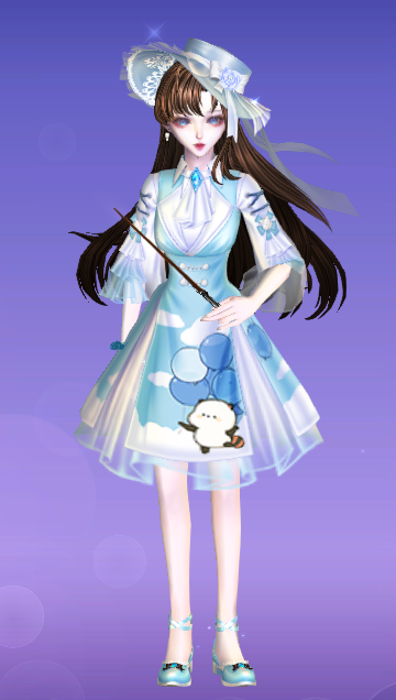 白茶头发  和  点券的衣服  蛮搭的哦